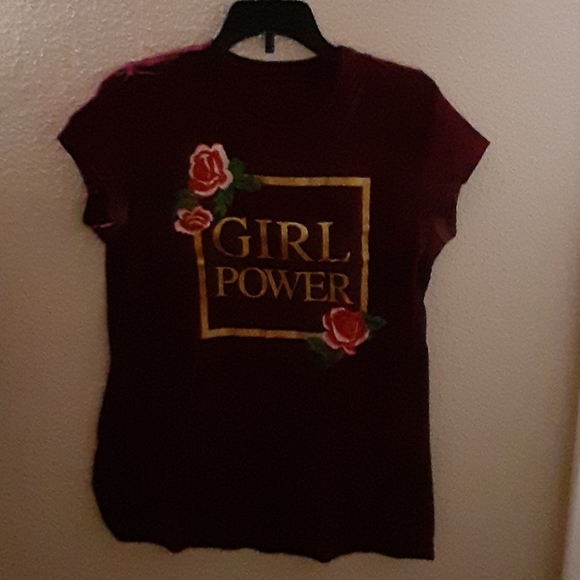 Maroon girl power tee - Picture 1 of 2